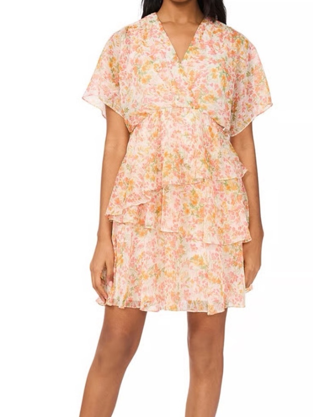 MSK
Women's Printed V-Neck Dolman-Sleeve Tiered Dress